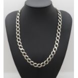 Silver chunky necklace 20" 54g