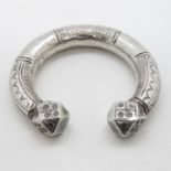 Very heavy tribal silver sleeve bangle 237g