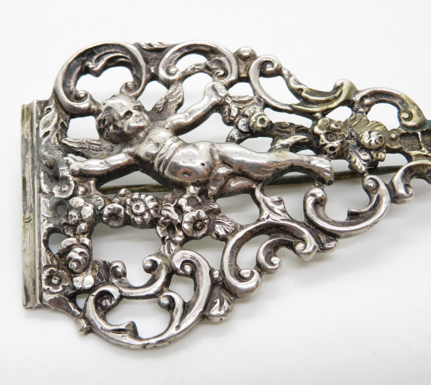 Silver cherub brooch 36g - Bild 2 aus 3