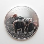 Canada fine silver 1oz 2011 $5 Grizzly Bear coin