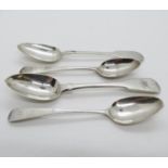 4x odd antique Newcastle silver spoons various dates and makers 62.5g