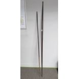 Museum piece, possibly Australian, longbow and spear