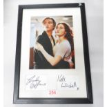 Leonardo Di Caprio and Kate Winslet autographed photo from Titanic framed