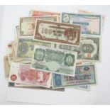 115 banknotes of the world including China, Hong Kong, Japan and England