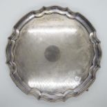 12" diameter silver salver 25.25oz