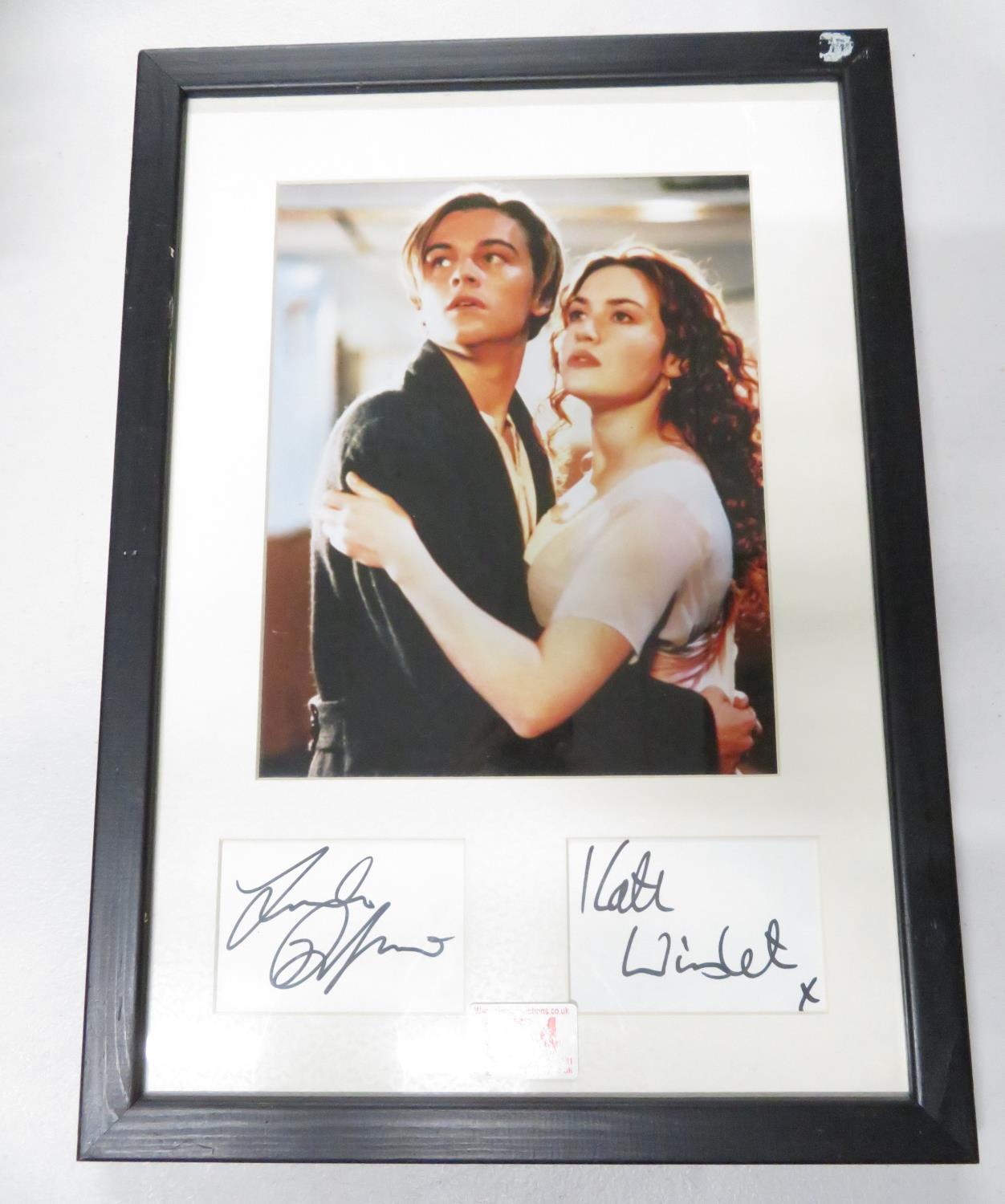 Leonardo Di Caprio and Kate Winslet autographed photo from Titanic framed - Bild 2 aus 2