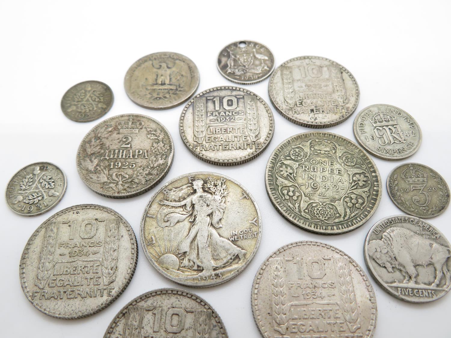 Pre 1947 silver coins 105g - Bild 2 aus 2