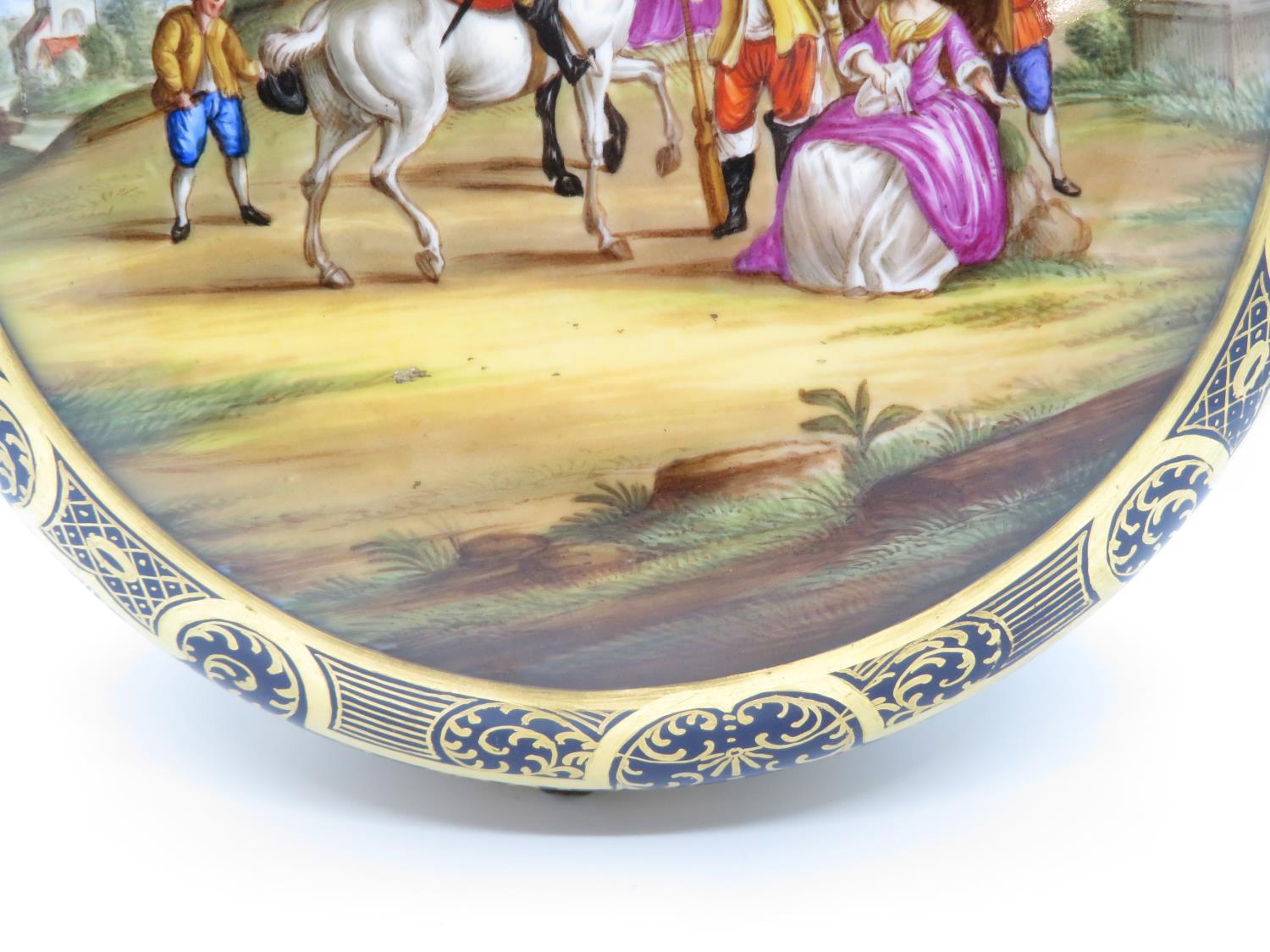 Hand painted 8" ceramic Dresden bowl - Bild 2 aus 9