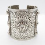 Decorated tribal silver armlet 215g