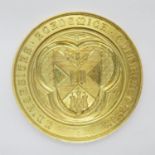Yellow metal medallion awarded by Edinburgh University to Walter David Mair 1907/08 Robert Wilson