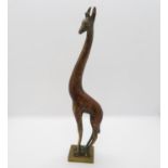 Bronze highly intricate cast 9" giraffe signed 'Ravas'