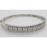 Silver bangle set with 45x small diamonds HM Birmingham 2012