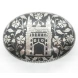 Niello Turkish Islamic box signed to base 394g 4.5" x 3"