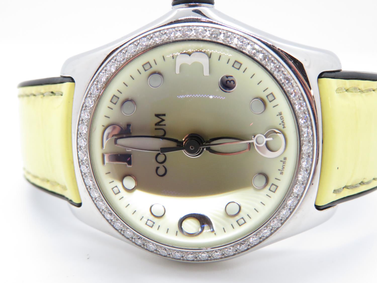 Corum Bubble watch diamond bezel and original box in near mint condition - Image 4 of 10