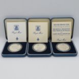 3x silver boxed silver proof coins Prince of Wales and Lady Dianas's marriage