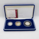 2003 silver proof Piedfort 3x coin collection boxed mint condition