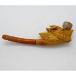 Meerschaum and amber jockey pipe - boxed