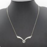 Vintage silver CRM necklace 17" long by Kit Heather