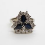 18ct sapphire and diamond marquis sapphire 6.25ct approx 1.1ct diamonds