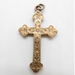 HM 9ct gold 1" cross by P. Bros 1.8g