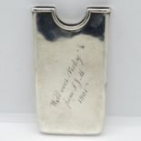 Victorian silver card case J. Gloster Birmingham 1899 with novelty inscription "Well Over Picky" 31g