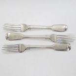 Early Victorian London HM silver forks x3 129g total weight