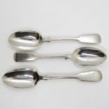 3x desert spoons London HM early Victorian 135g