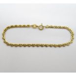 9ct gold bracelet 7" 1.9g