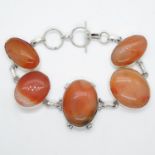 925 silver and gemstone bracelet 7.5" long