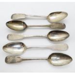 Set of very early HM Newcastle silver spoons 59g