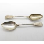 2x Newcastle silver HM serving spoons early HM 130g