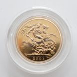 2001 cased proof full sovereign