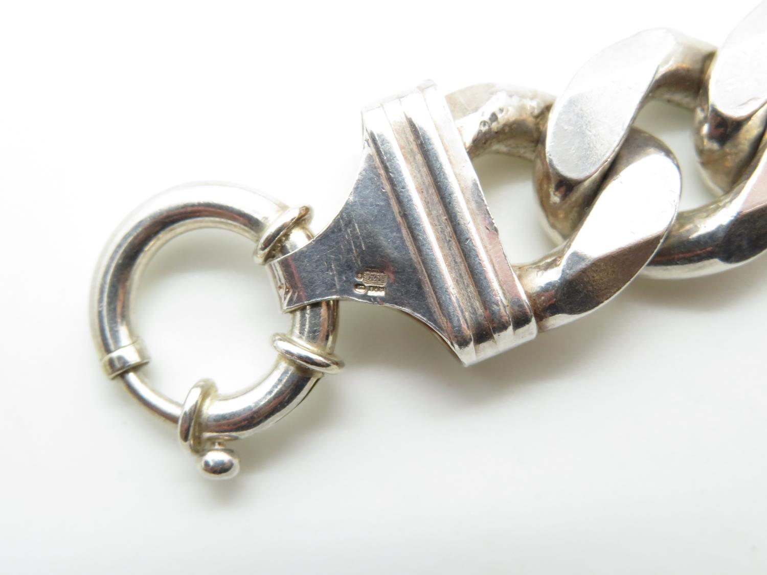 Chunky men's silver bracelet 8" long 105.4g - Image 2 of 2