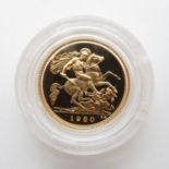 1980 proof half sovereign in case with paperwork