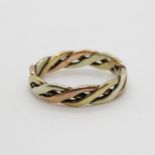2.1g tri coloured 9ct gold ring size K