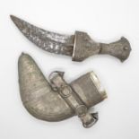 Silver Arabic ceremonial dagger in sheath