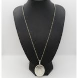 Silver locket on 24" silver chain HM 29.5g