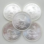 5x 2020 Krugerrand fine silver 1oz coins