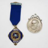 2x HM silver enamel 30yrs membership of NRU lapel badges