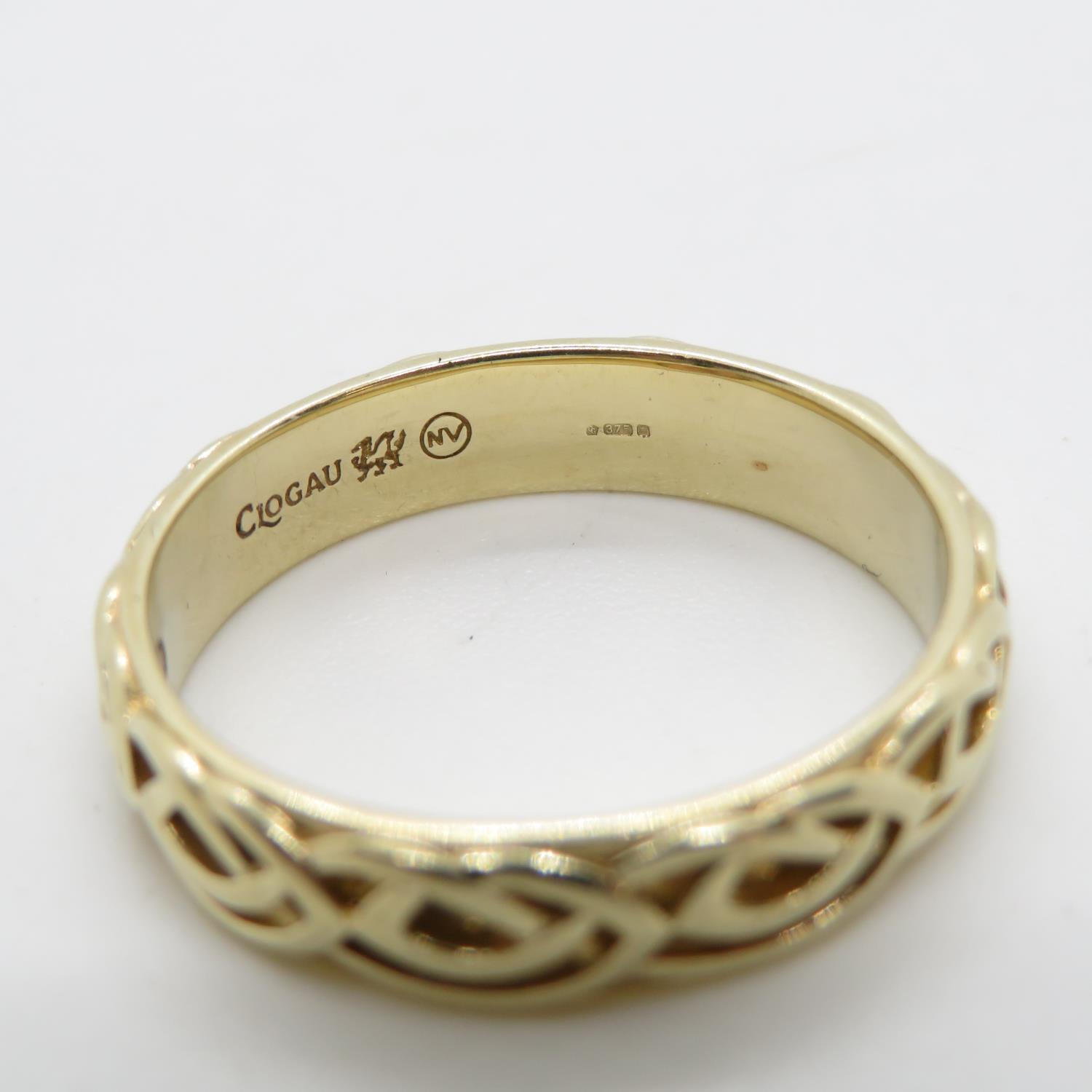 Clogau marked 9ct gold celtic design ring 4.7g size T - Bild 4 aus 4