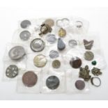 Large collection of coins and metal detector finds