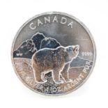 Fine silver 1oz 9999 Canadian Grizzly Bear coin