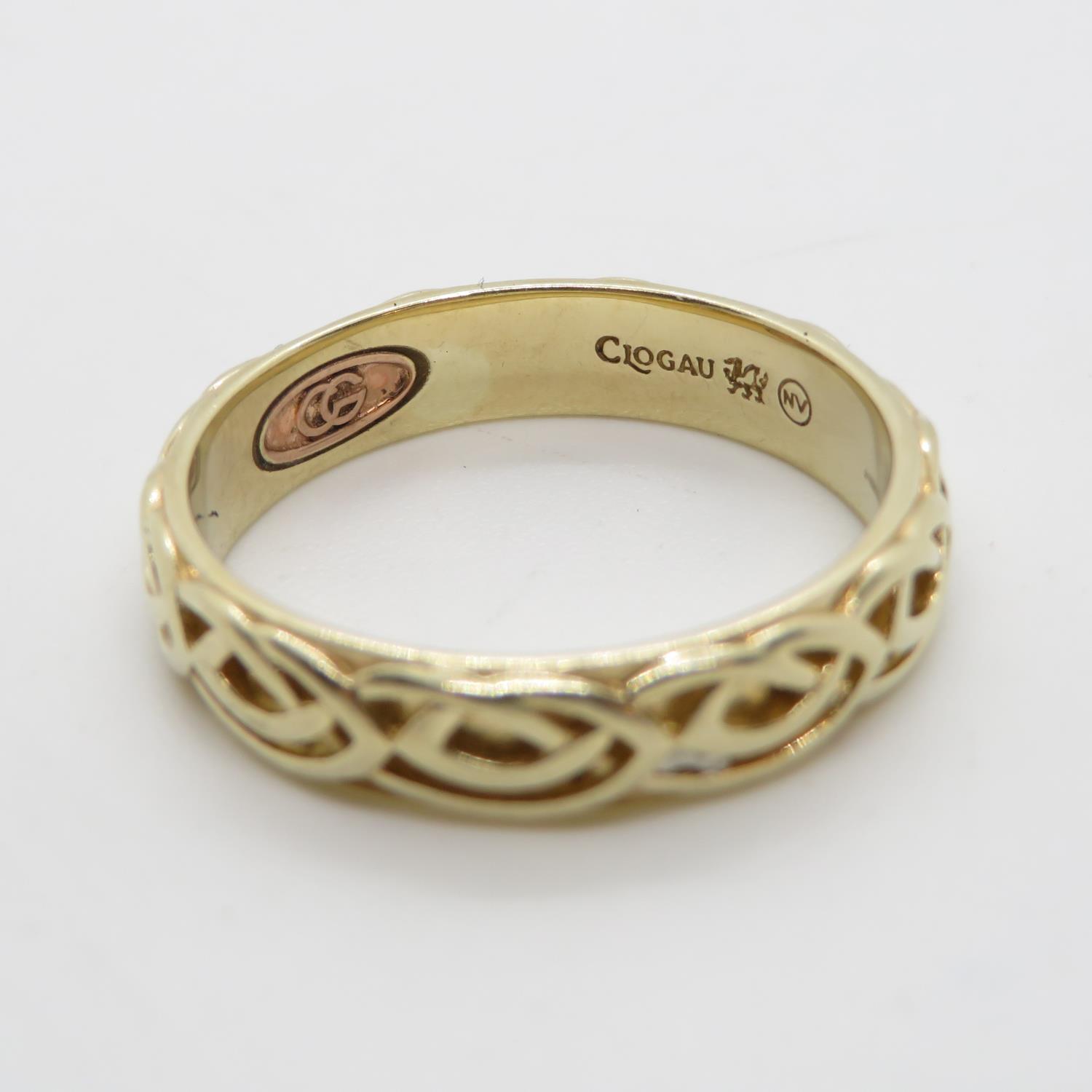 Clogau marked 9ct gold celtic design ring 4.7g size T - Bild 3 aus 4