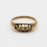 Antique 1864 HM 18ct gold gemstone Gypsy ring missing one stone 3g size N