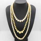 Victorian ivory necklaces 95g