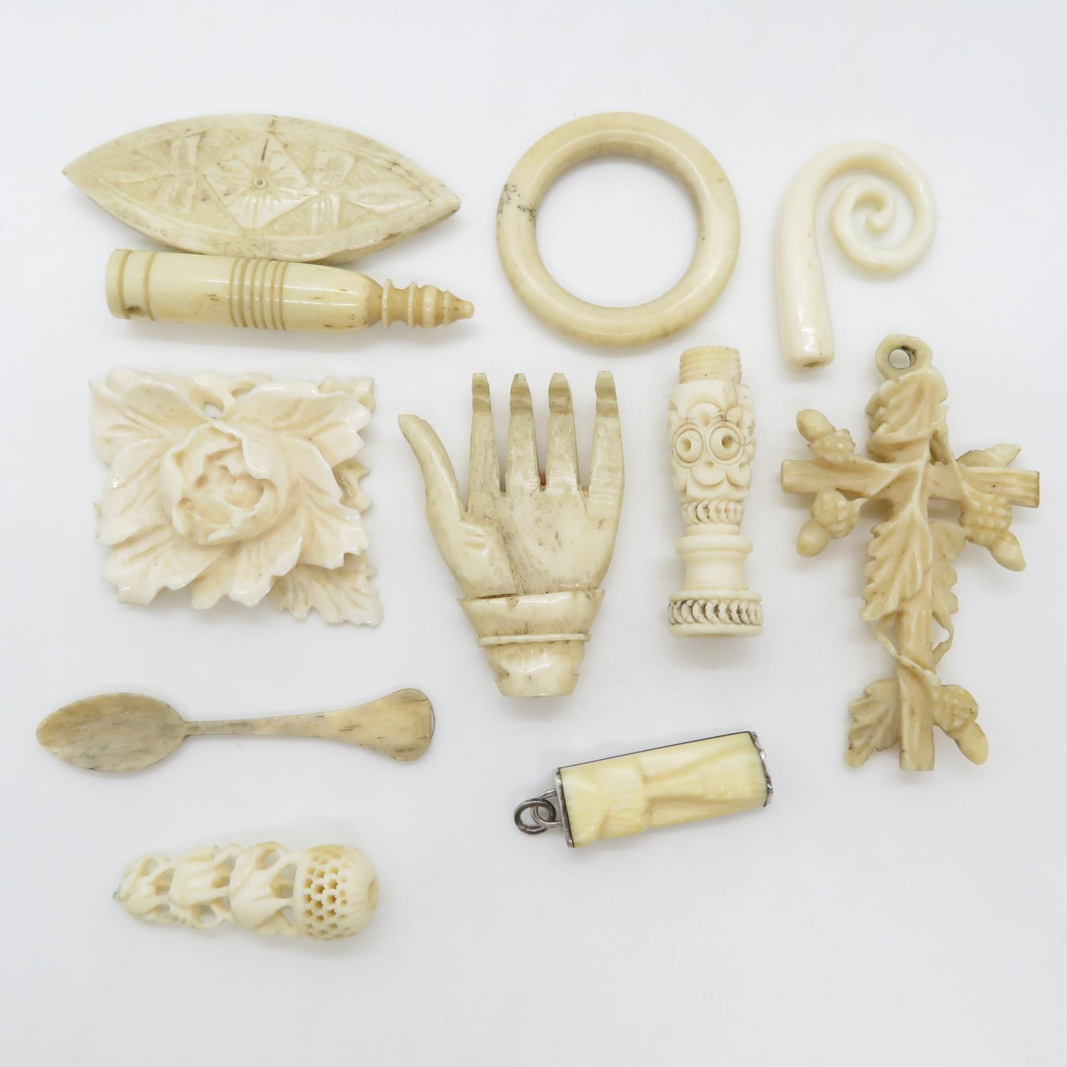 Victorian ivory scrimshaw