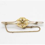 9ct gold HM with seed pearl brooch 2.8g