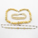Victorian ivory necklaces 74g