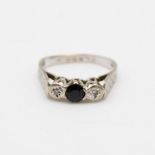 18ct antique diamond and sapphire ring 3.3g size M