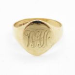9ct gold signet ring 3g size O